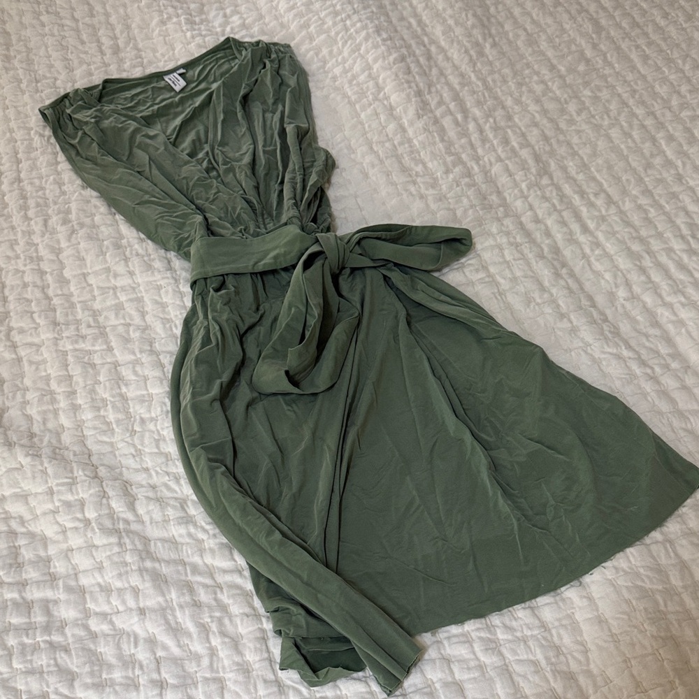 & Other Stories Olive Green Mini Dress